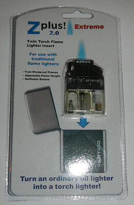 Z-plus 2.0 Extreme Butane Torch Twin Flame Insert For Petrol Fuel/fluid Lighters