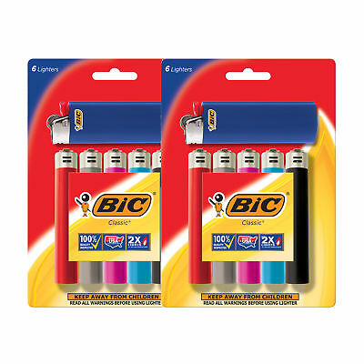 Bic Classic Lighter, Assorted Colors, 12-pack