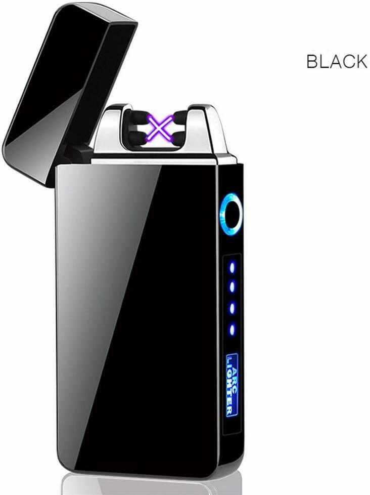 Dual Arc Electric Usb Lighter Rechargeable Plasma Windproof Flameless Cigarette