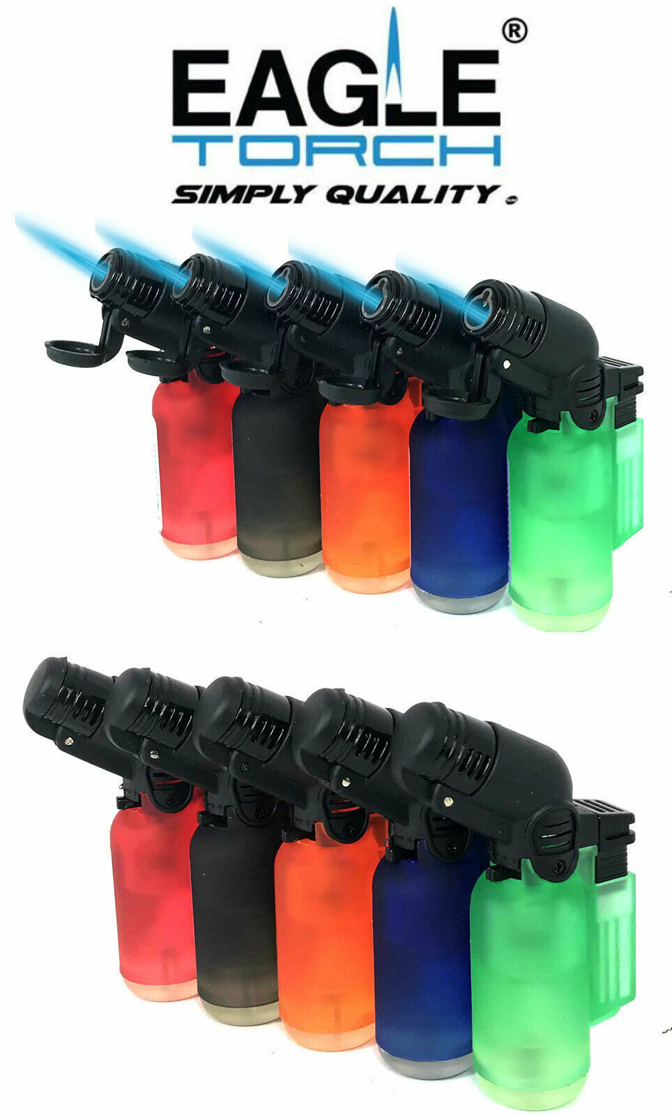5 Pack 45 Degree Angle Jet Flame Torch Lighter Refillable