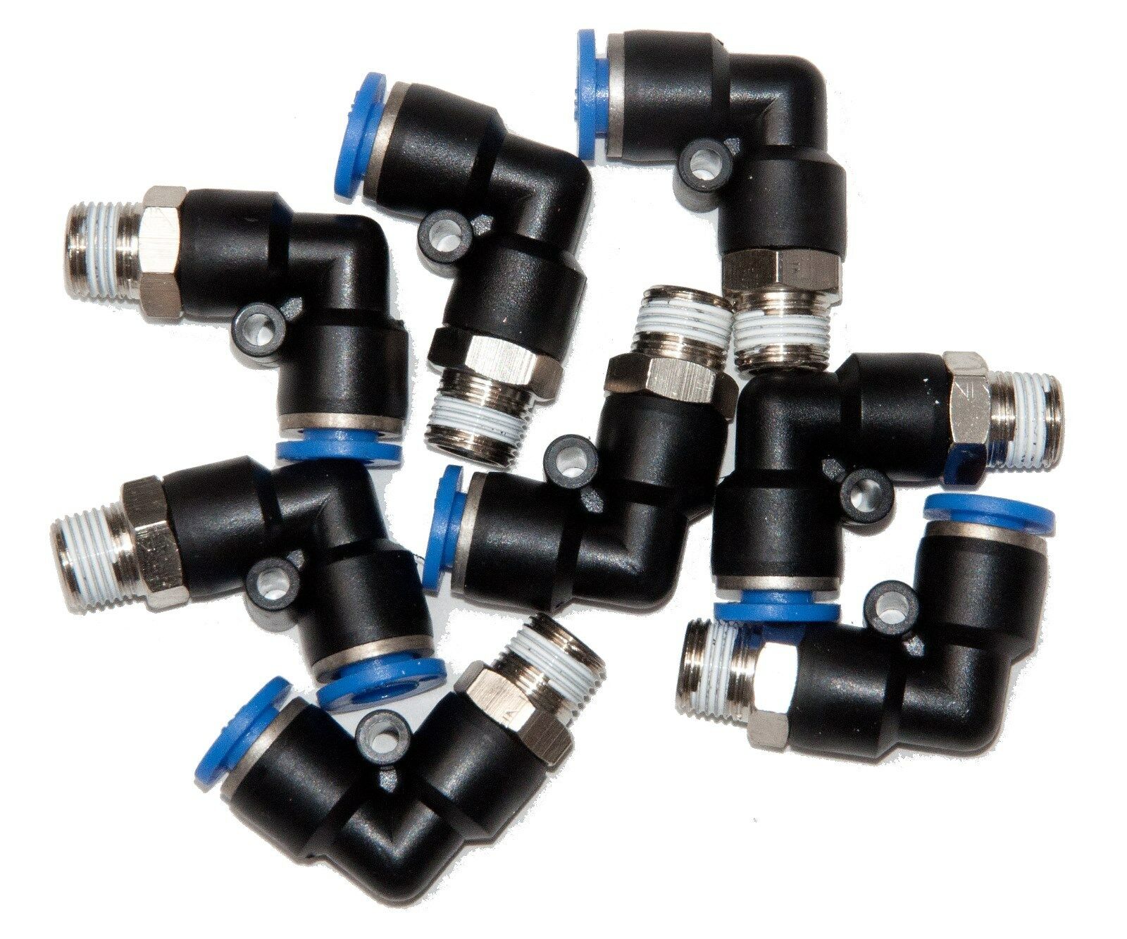 10 Pieces  Pneumatic 1/4" Tube X 1/8" Npt Male Swivel L Push To Connect  Fitting
